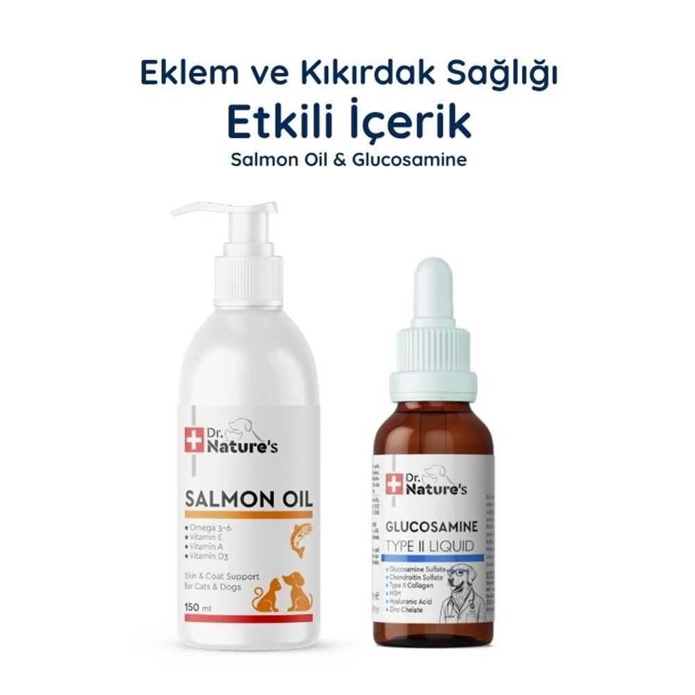Köpek Glukozamin Damla + Somon Yağı Omega 3 Seti – Eklem ve Hareket Destek Paketi