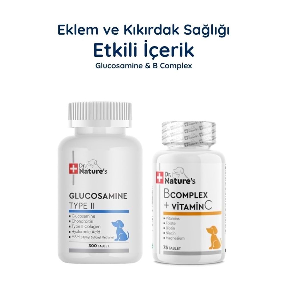 Köpek Glukozamin 300 Tablet + B Complex Seti – Eklem ve Enerji Destek Paketi