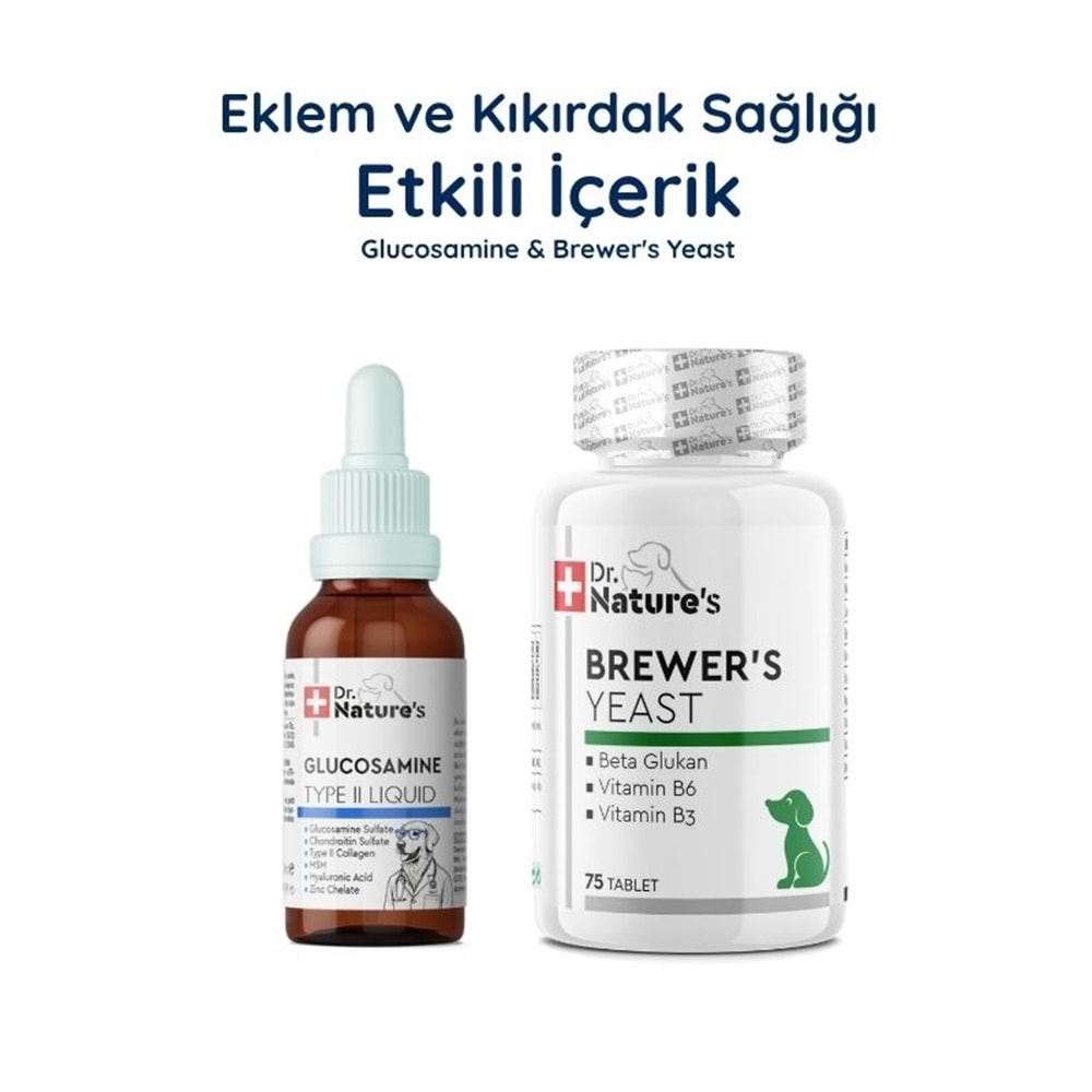 Köpek Glukozamin Damla + Brewers Yeast Seti – Eklem ve Günlük Vitamin Destek Paketi