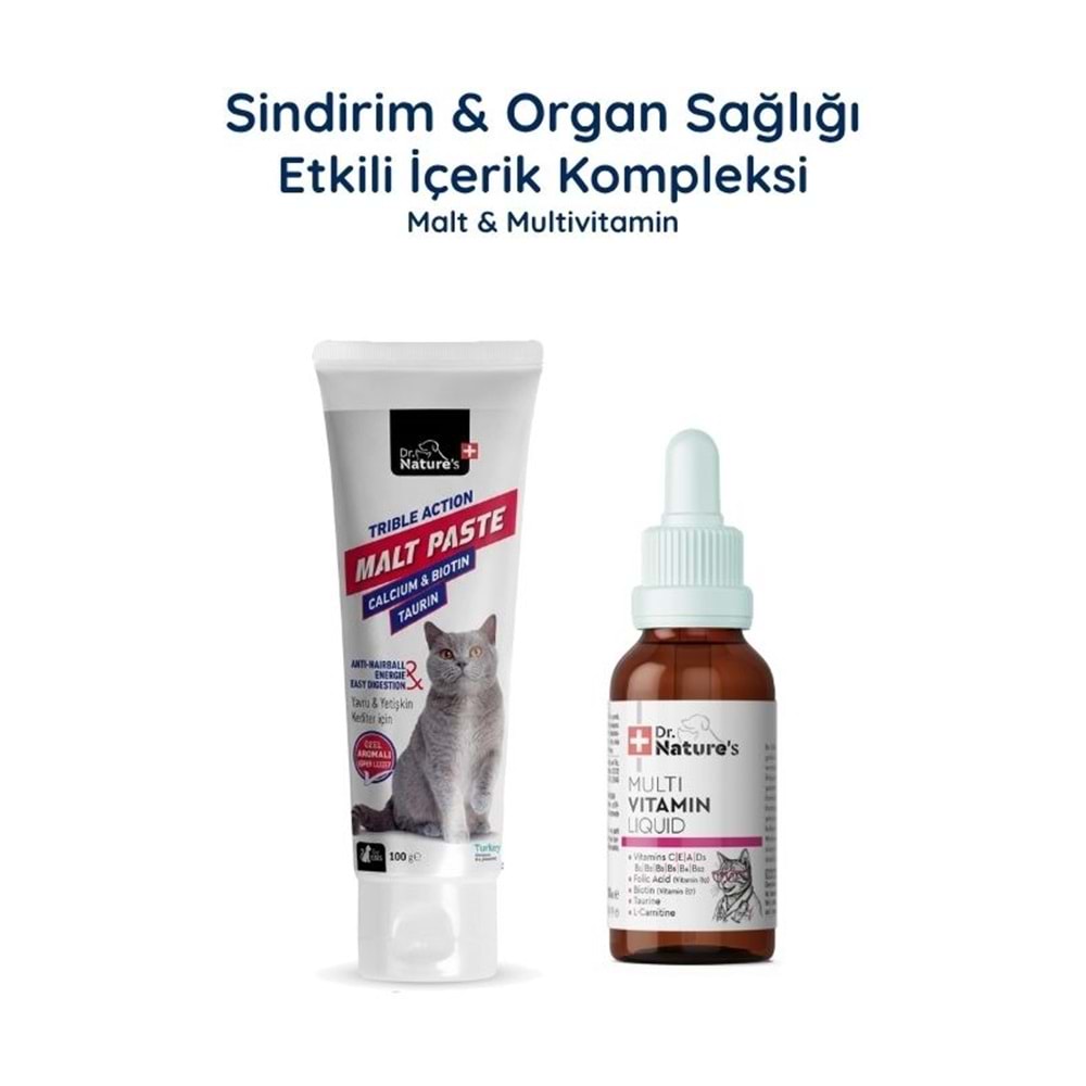 Kedi Malt Macunu + Multivitamin Damla Seti – Sindirim ve Günlük Vitamin Destek Paketi