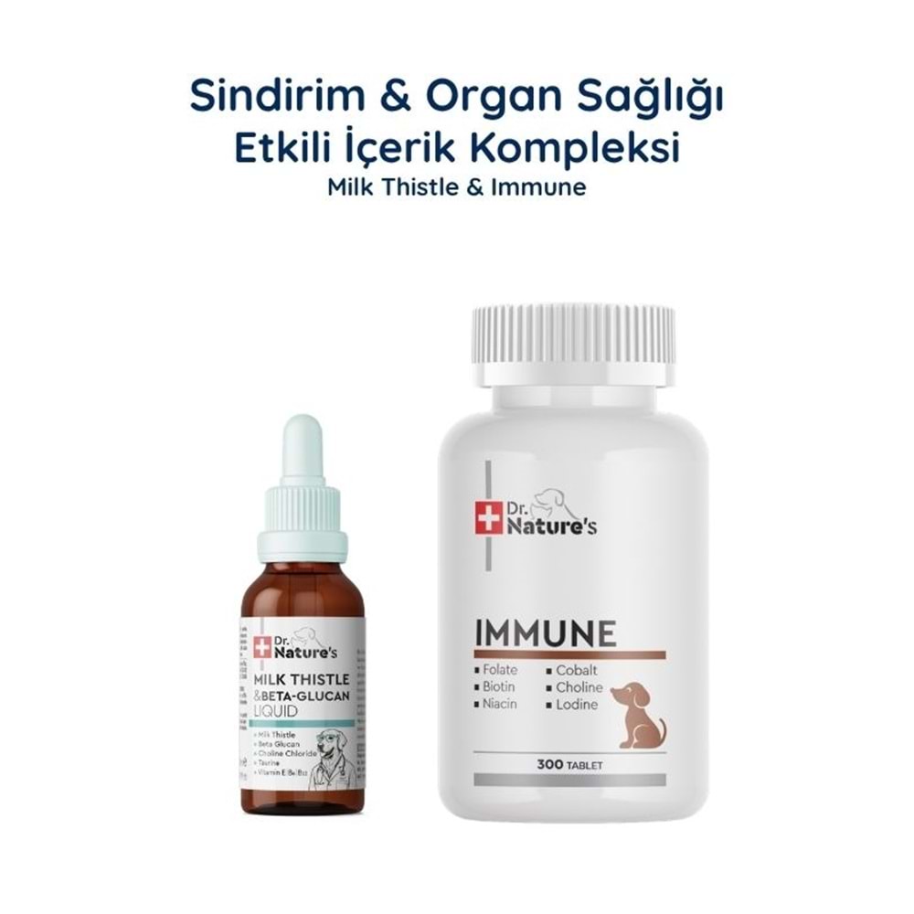 Köpek Milk Thistle + Immune Multivitamin 300 Tablet Seti – Karaciğer ve Bağışıklık Destek Paketi