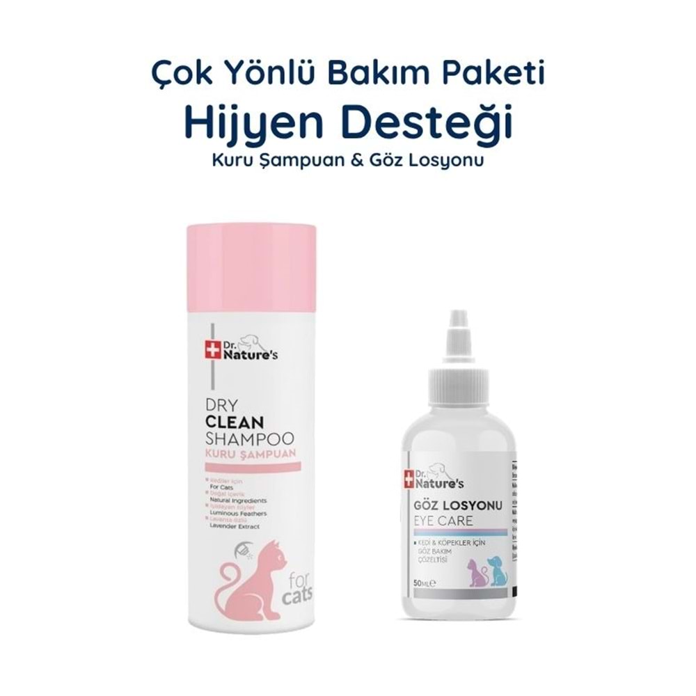 Kedi Kuru Şampuan + Göz Temizleme Seti – Pratik Temizlik ve Bakım Paketi