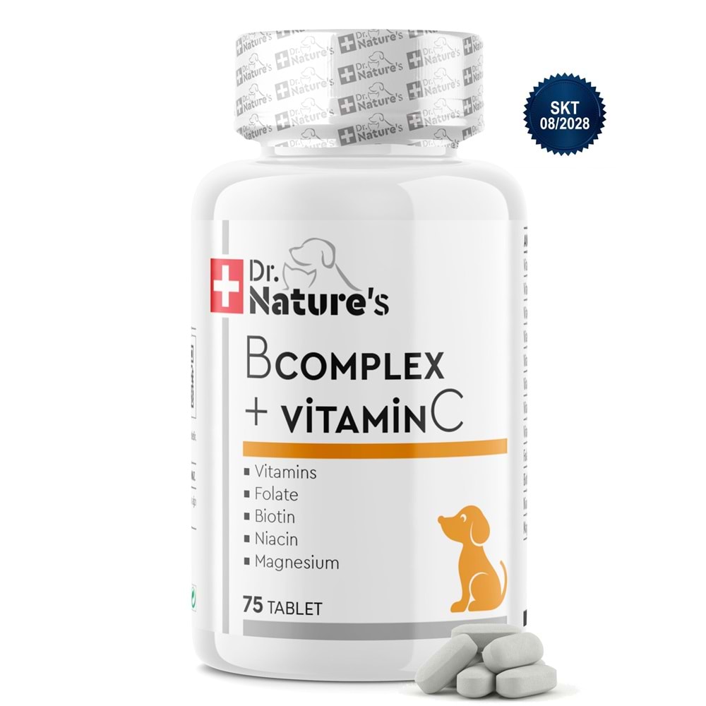 Köpekler İçin B-Complex C Vitamini -Enerji Metabolizması ve Desteği Sağlayan 75 Tablet