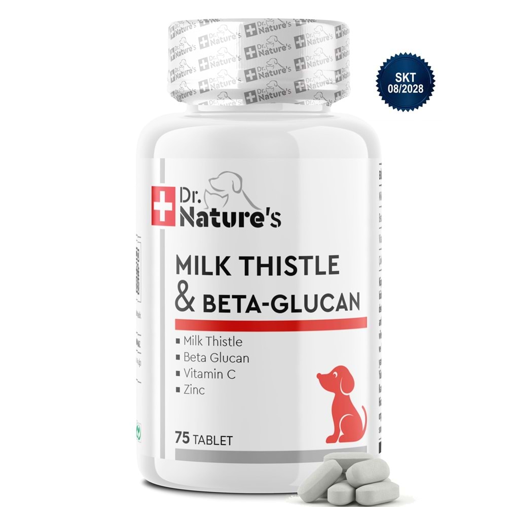 Köpek Karaciğer Destekleyici Tablet 75 Tablet – Milk Thistle (Deve Dikeni) ve Beta Glukan