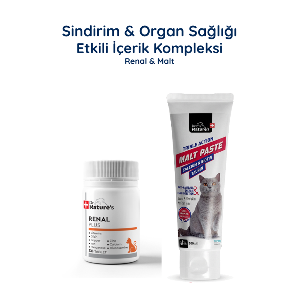 Kedi Malt Macun + Renal Böbrek Destek Paketi – Sindirim ve Üriner Sistem Desteği
