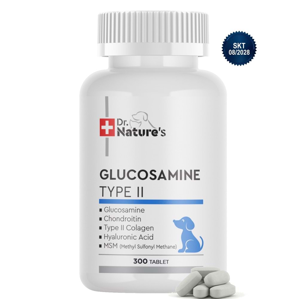 Köpek Glukozamin Tablet 300 Tablet – Eklem Destekleyici MSM Kondroitin İçeren Hareket ve Kıkırdak Desteği