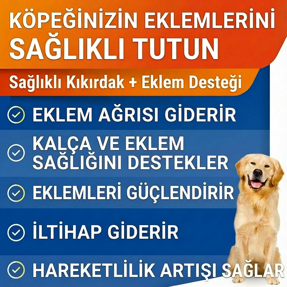 Köpek Glukozamin Tablet 300 Tablet – Eklem Destekleyici MSM Kondroitin İçeren Hareket ve Kıkırdak Desteği
