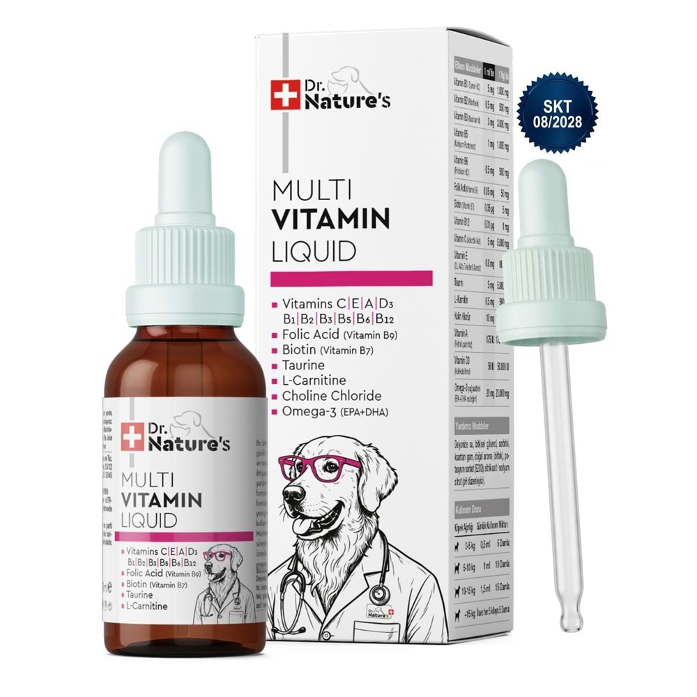 Köpek Multivitamin Damla 50 ml – Sıvı Vitamin Kompleksi ve Günlük Sağlık Desteği