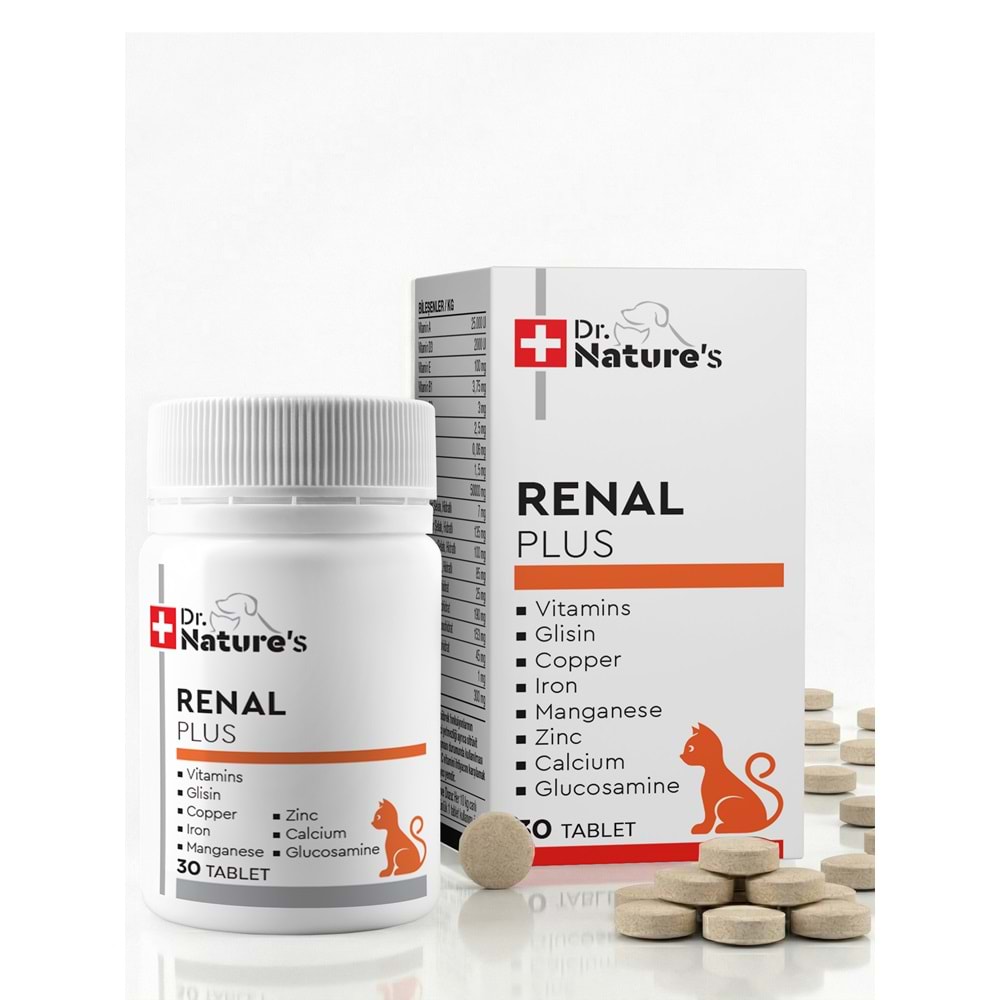Kedi Renal Destek – Böbrek ve İdrar Yolları Sağlığını Destekleyici Takviye 30 Tablet