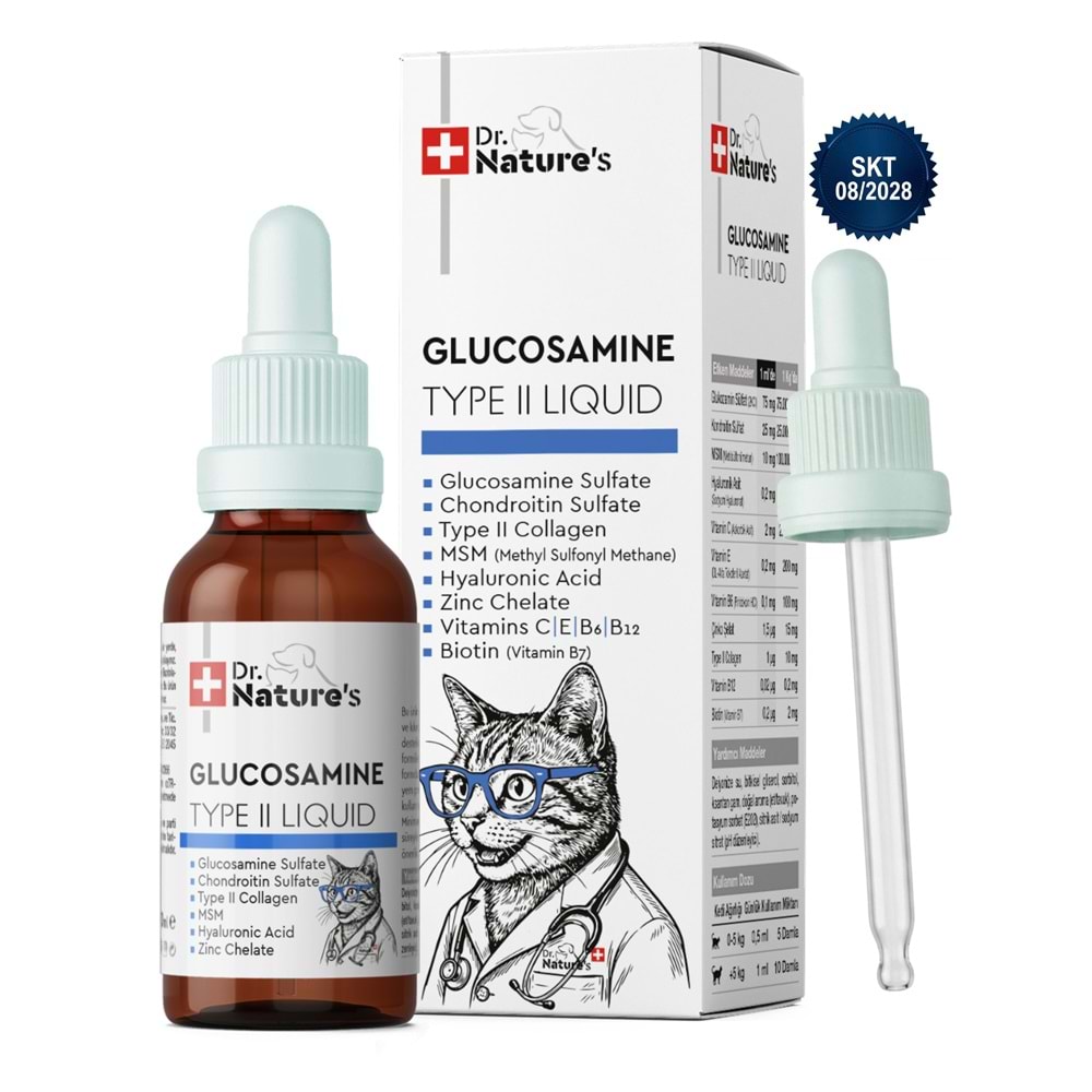 Kedi Eklem Damlası 50 ml – Sıvı Glukozamin, Kolajen ve MSM İçeren Destek ( Kediler için Eklem sağlığı)