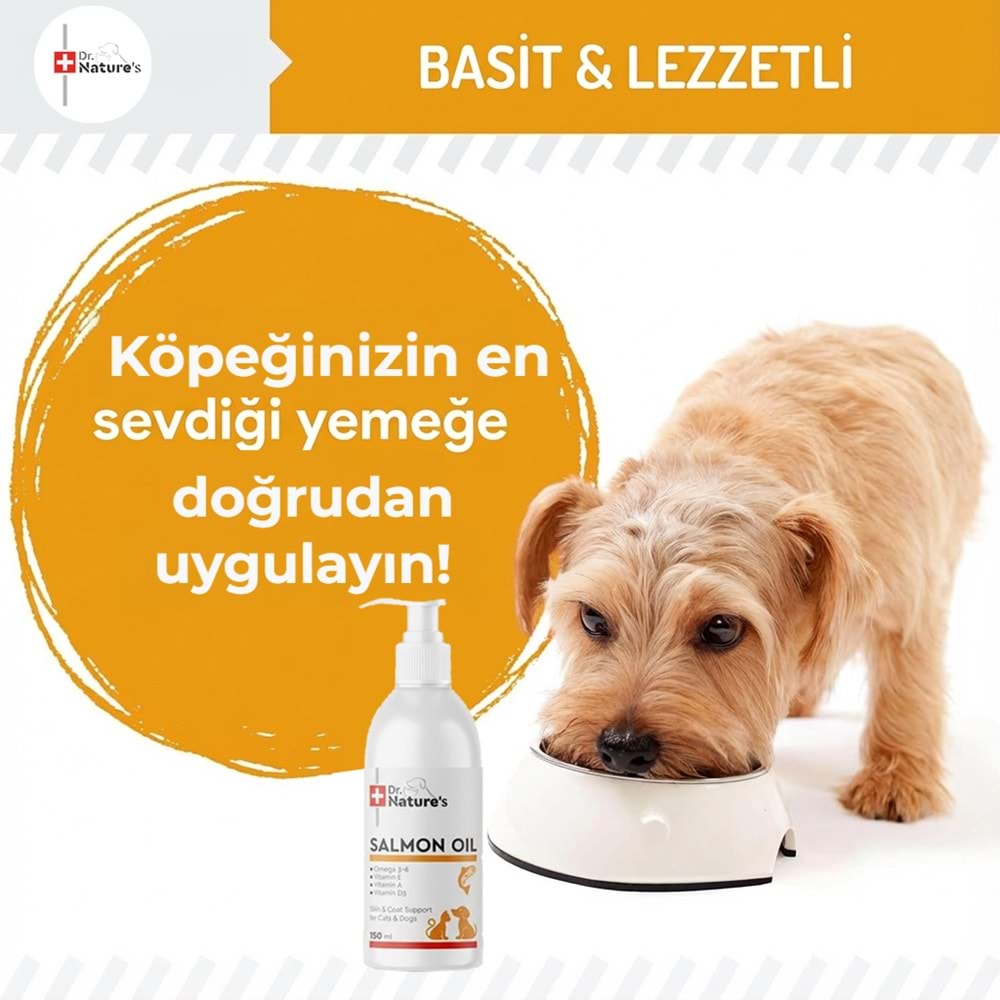 Kedi ve Köpek Omega 3 Somon Yağı 150 ml – Deri ve Tüy Sağlığı Destekleyici Balık Yağı