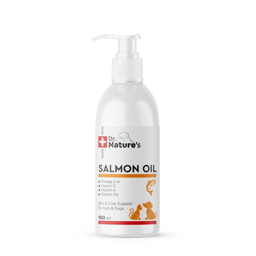 DRNATURES BALIK YAĞI SALMON OİL 150 ML(Kedi ve Köpekler için tüy dökülmelerini önleyici)