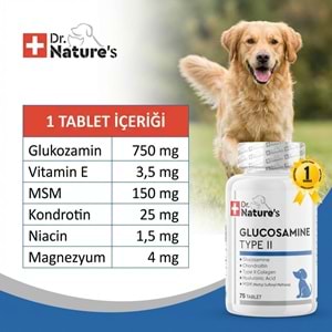 Köpek Glukozamin 75 Tablet – Eklem Destekleyici MSM Kondroitin İçeren Hareket ve Kıkırdak Desteği