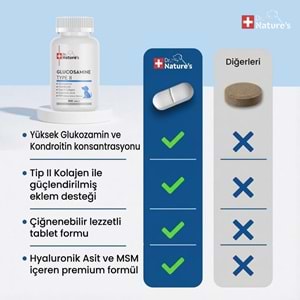 Köpek Glukozamin Tablet 300 Tablet – Eklem Destekleyici MSM Kondroitin İçeren Hareket ve Kıkırdak Desteği