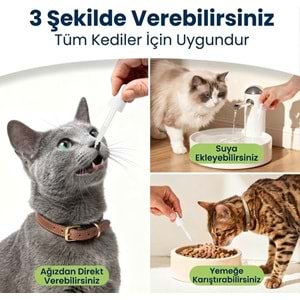 Kedi Tüy Damlası 50 ml – Biotin ve Çinko İçeren Sıvı Deri & Tüy Vitamini