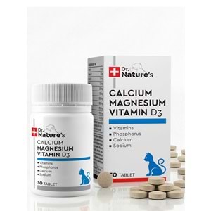 Kedi Kalsiyum Tablet 30 Tablet – Kemik ve Diş Gelişimi Destekleyici D3 & Magnezyum