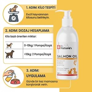 Kedi ve Köpek Omega 3 Somon Yağı 150 ml – Deri ve Tüy Sağlığı Destekleyici Balık Yağı