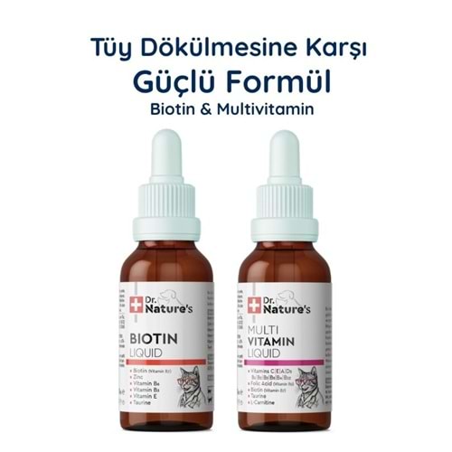 Kedi Multivitamin + Biotin Damla Seti – Günlük Vitamin ve Tüy Sağlığı Destek Paketi