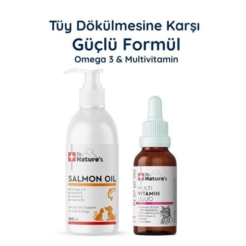 Kedi Multivitamin + Somon Yağı Omega 3 Seti – Günlük Vitamin ve Tüy Sağlığı Destek Paketi