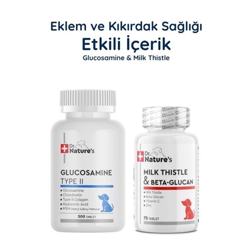 Köpek Glukozamin 300 Tablet + Milk Thistle Seti – Eklem ve Karaciğer Destek Paketi