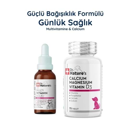 Köpek Immune Multivitamin + Kalsiyum Magnesium D3 Seti – Bağışıklık ve Kemik Destek Paketi