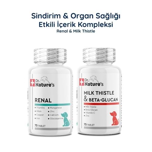 Köpek Renal 75 Tablet + Milk Thistle 75 Tablet Seti – Böbrek ve Karaciğer Destek Paketi