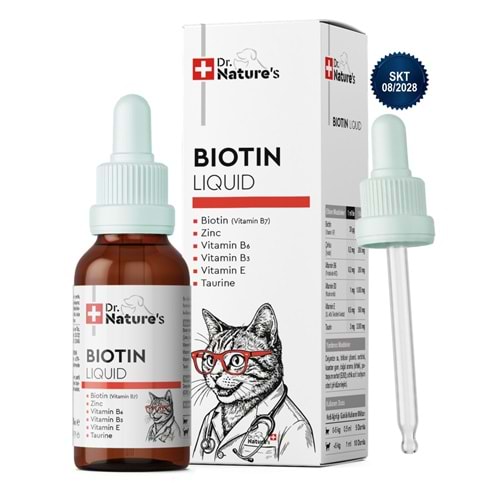 Kedi Tüy Damlası 50 ml – Biotin ve Çinko İçeren Sıvı Deri & Tüy Vitamini
