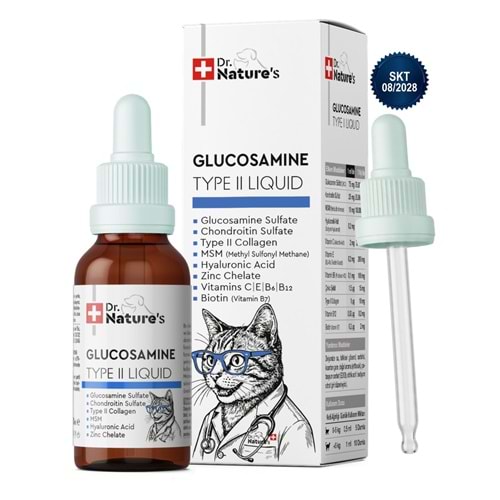 Kedi Eklem Damlası 50 ml – Sıvı Glukozamin, Kolajen ve MSM İçeren Destek ( Kediler için Eklem sağlığı)