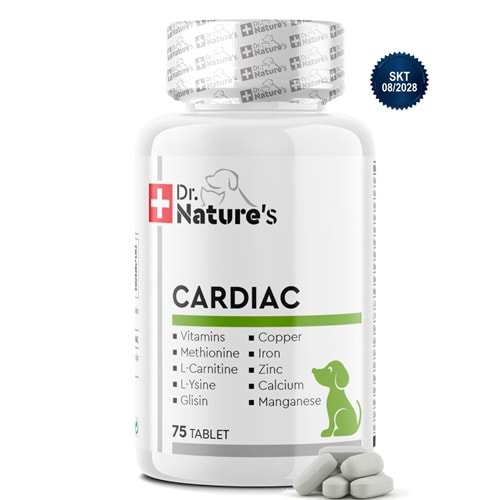 Köpekler İçin Cardiac Support Kalp ve Dolaşım Desteği 75 Tablet – L-Carnitine, Taurin, Vitamin E & C