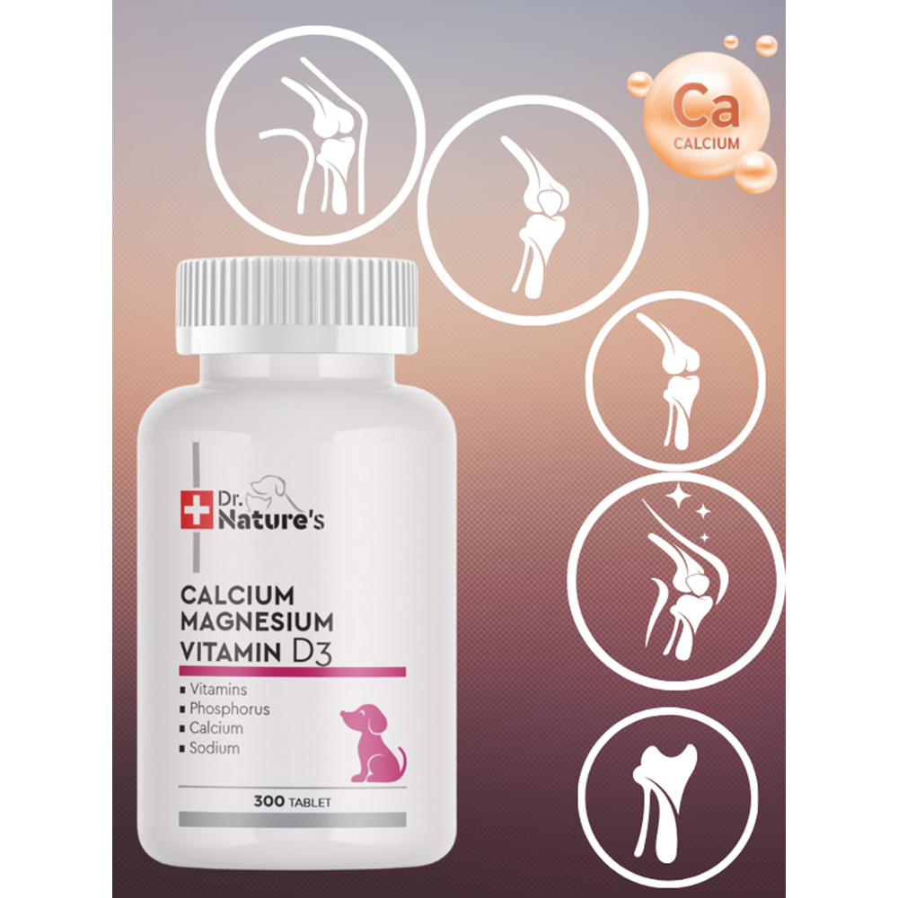 Köpek Kalsiyum Tablet 300 Tablet – Kemik ve Diş Gelişimi Destekleyici D3 & Magnezyum